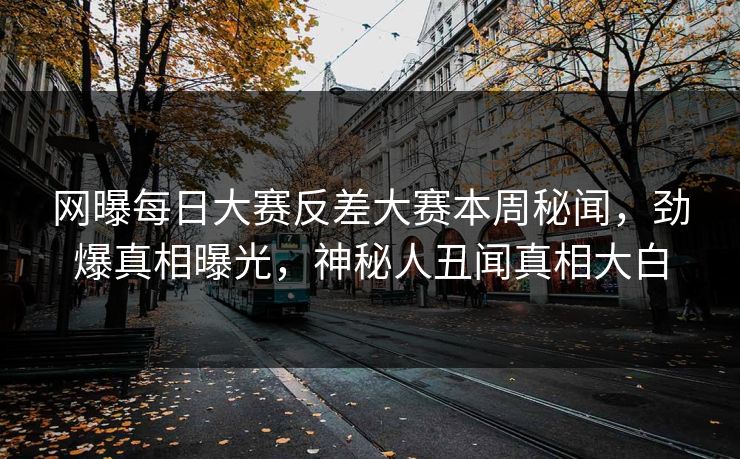 网曝每日大赛反差大赛本周秘闻，劲爆真相曝光，神秘人丑闻真相大白